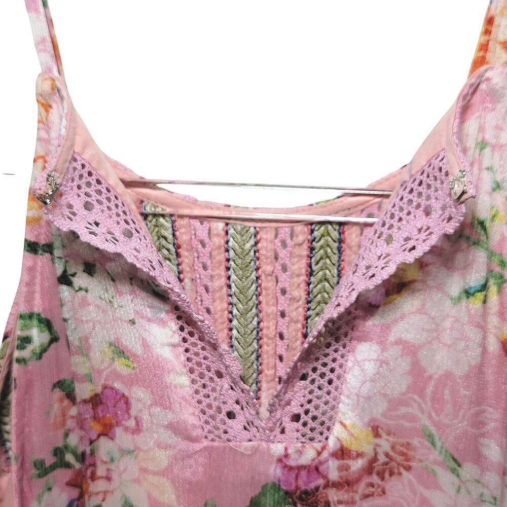 Anthropologie Bhanuni By Jhoti Yuko Floral Halter Dress Beaded Pink Blue Maxi 4 - Picture 11 of 16
